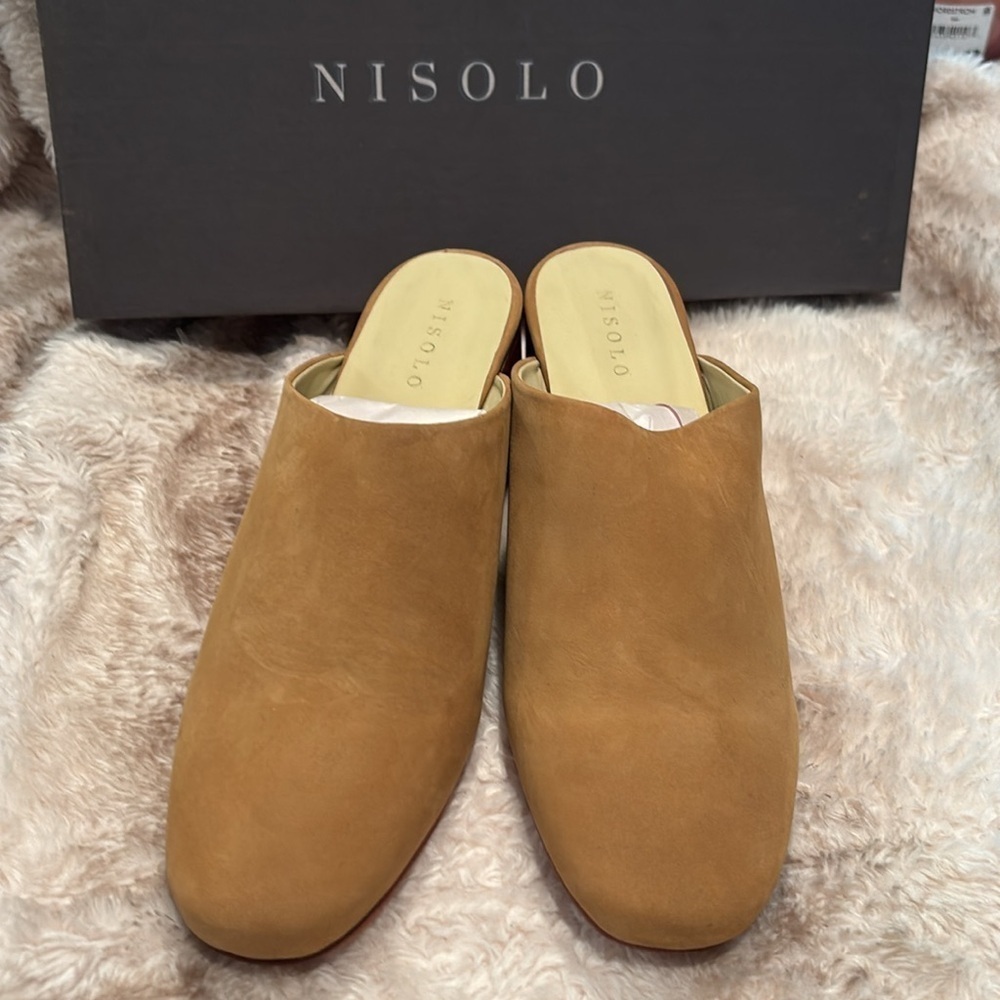 Nisolo All Day Heeled Leather brushed leather mule size 9, Sand with dust bag - Picture 6 of 16